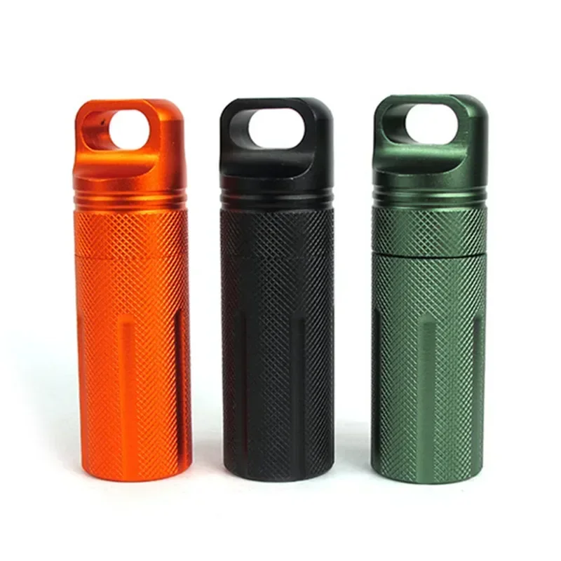 Outdoor CNC Waterproof Emergency First Aid Kits Safety Survival Equipment Aluminium Pill Bottle Camping EDC Storage Tank Box