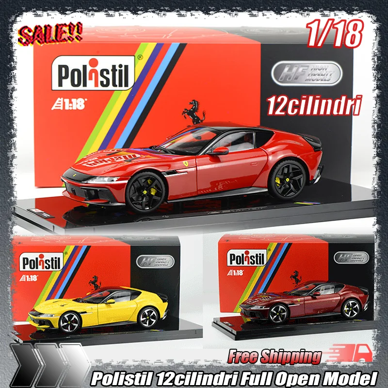 

New Polistil 1:18 Scale 12cilindri Die-Casting Car Model Alloy Full Open Doors High Detail Collectible For Adult Collection Gift