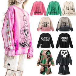 Ragazzi vestiti N 2024 nuova primavera autunno Toddler Girl Outfit maglione Cute Cartoon Print felpe con cappuccio Baby Cotton Outwear Tops