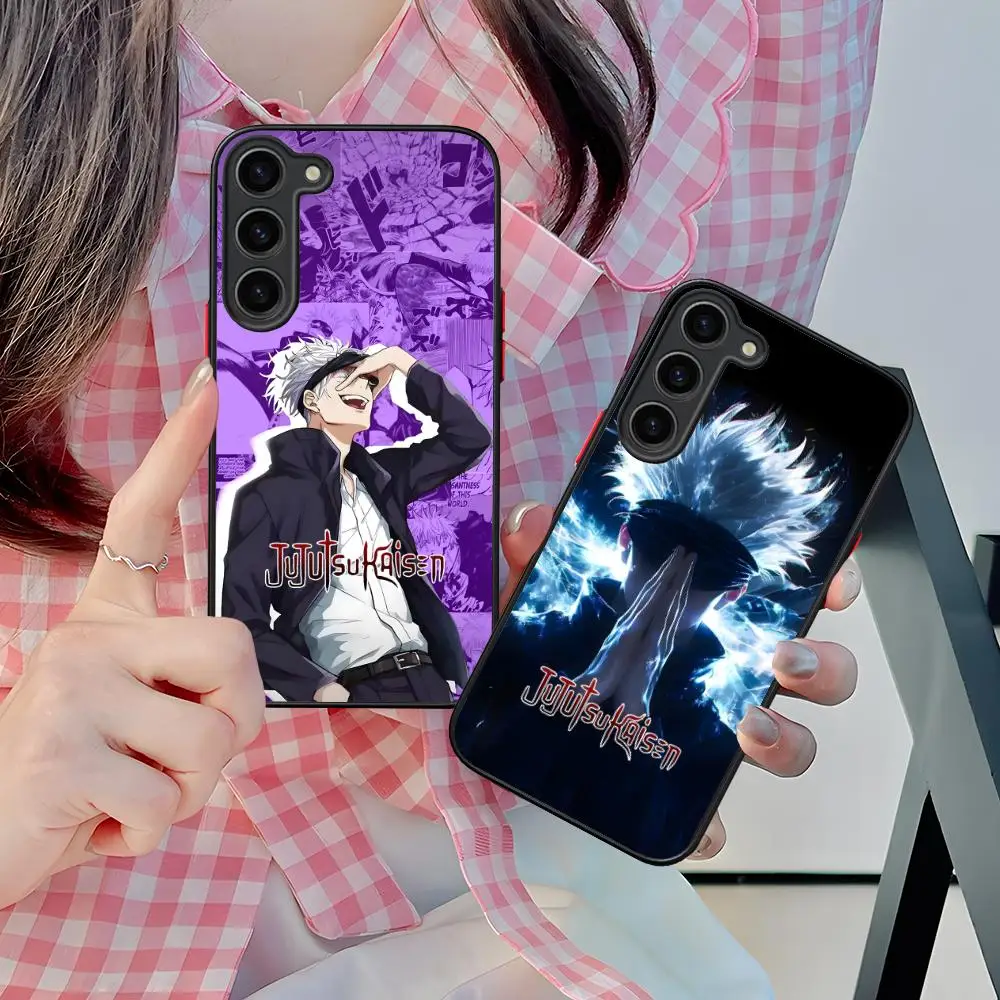 Julongsu kaisen satoru gojo caso de telefone para samsung galaxy s25 s24 s23 s22 s21 plus fe ultra cor silicone capa bonita