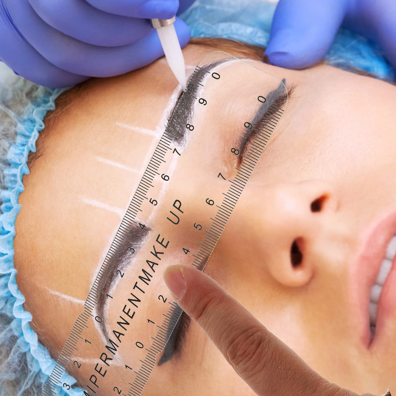 Portátil Microblading Stencils Blade, Sobrancelha Medida Forma, Régua Profissional