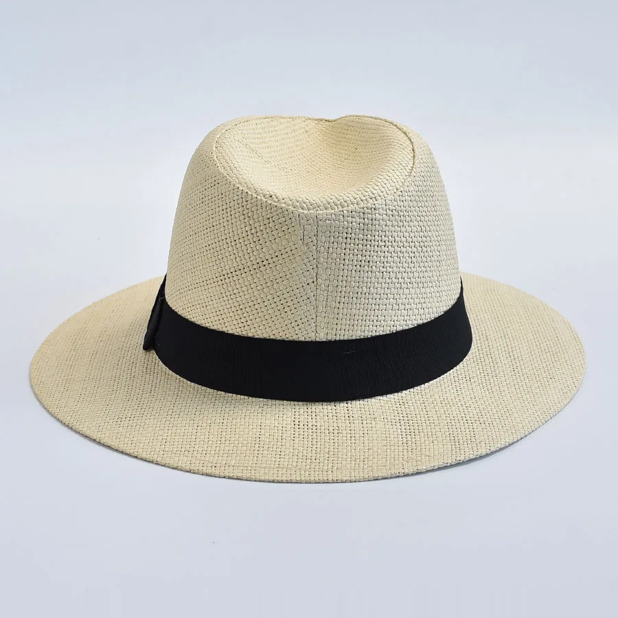 Summer Casual Straw Hats For Women Men Panama Trilby Jazz Hat Outdoor UV Protection Beach Hat Bonnet