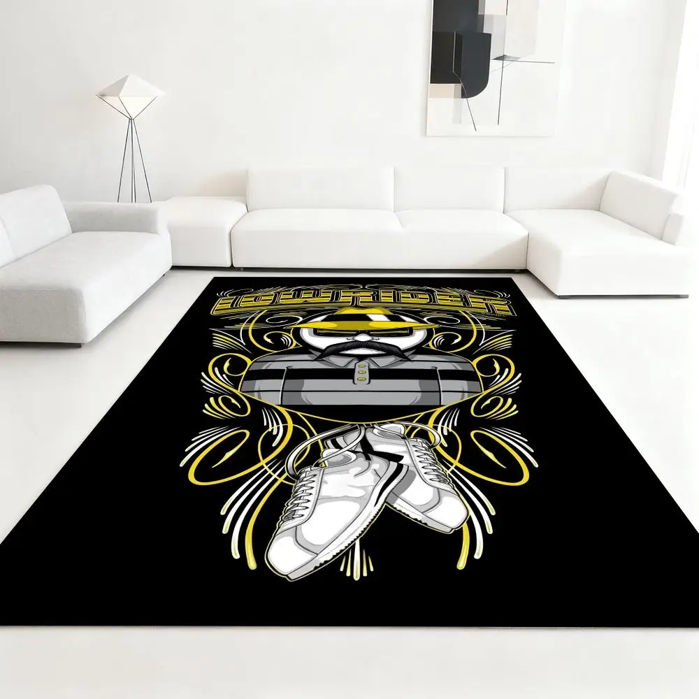 

L-Lowriders Racing fashion Floor Mat Soft Thickened Absorbent Non-Slip Bedroom Living Room Door Mat Home Decor Flannel Rugs