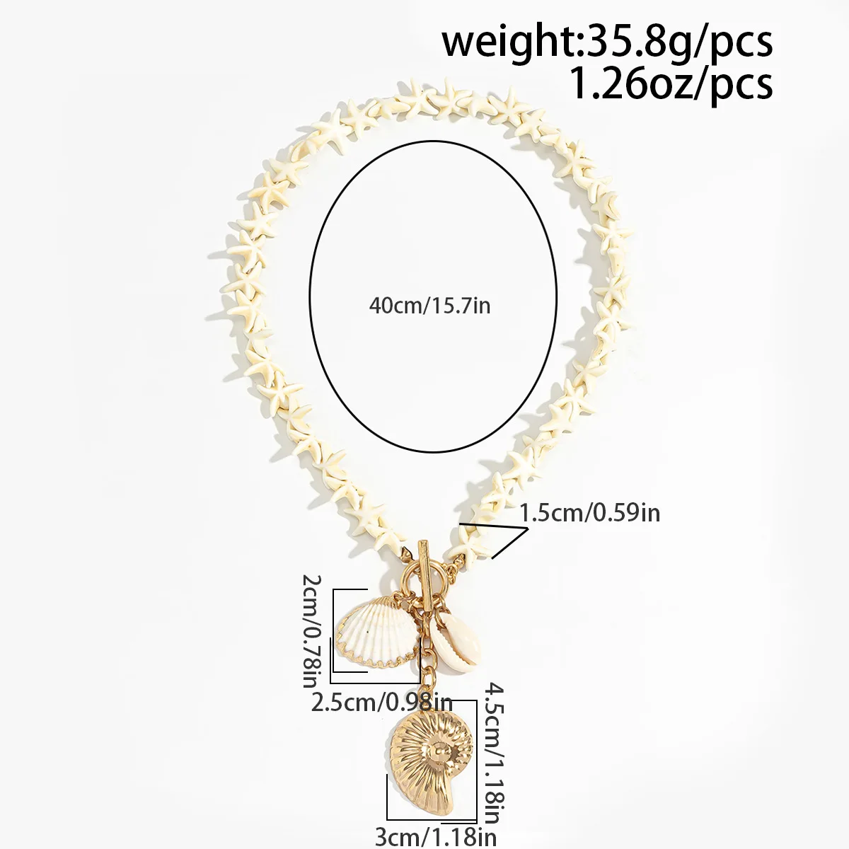 Ожерелье в стиле бохо с подвеской из золотистого металла в виде ракушек женское простое колье ручной работы с белой морской звездой плетеное модное пляжное украшение для девушек 2024