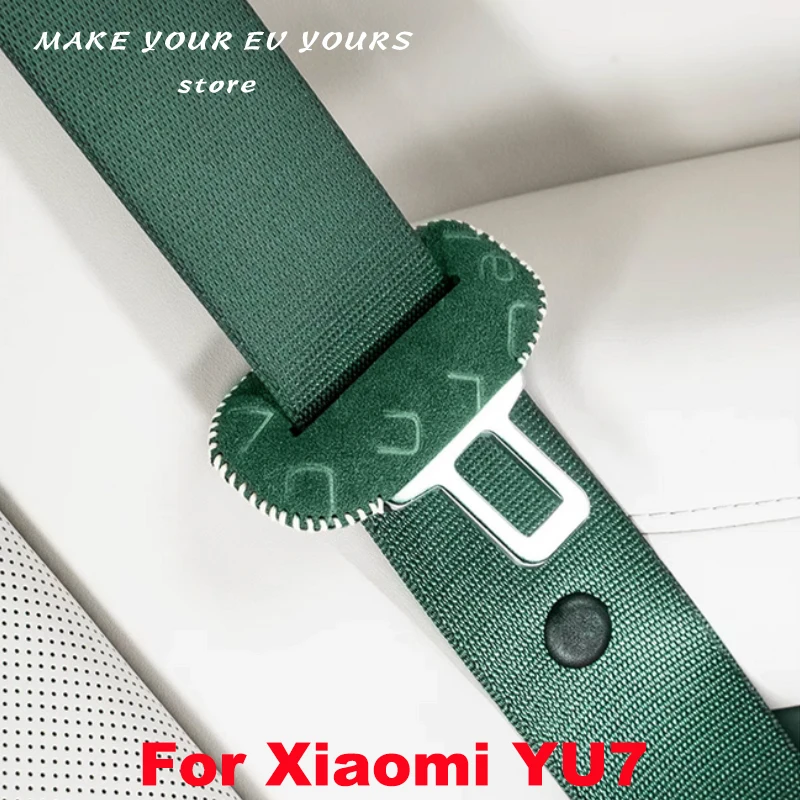 

For Xiaomi YU7 2025 2026 Seat Belt Lock Mount Protective Cover Alcantara Suede Anti-collision Decor Cover Interior Accessories