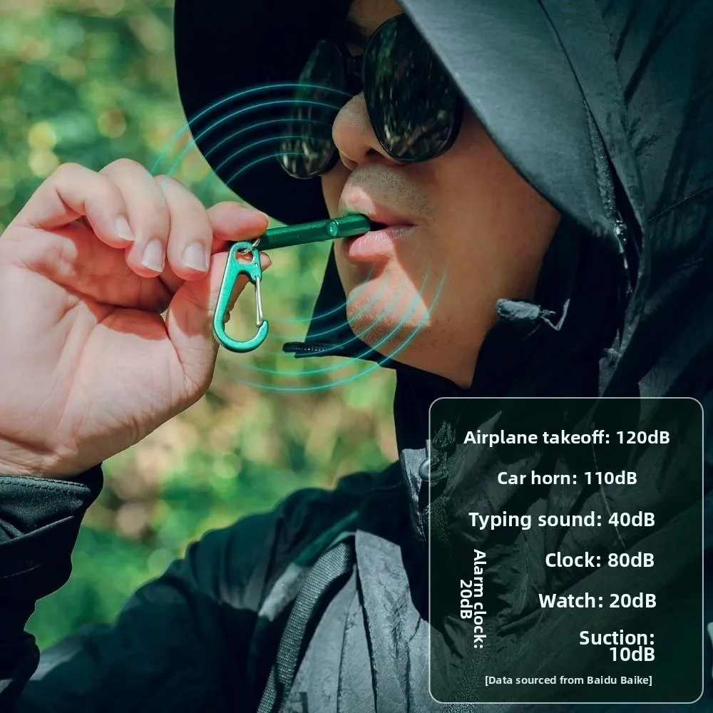 سبائك الألومنيوم عالية ديسيبل صافرة المفاتيح مع حبل 5 ألوان التخييم التنزه صافرة أنبوب مزدوج الطوارئ صفارة إنقاذ