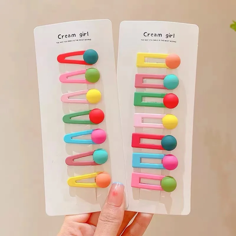 

Новые красочные сахарные бобы, детские заколки для волос BB ярких тонов, милые заколки из бисера для маленьких девочек, заколки с боковой челкой