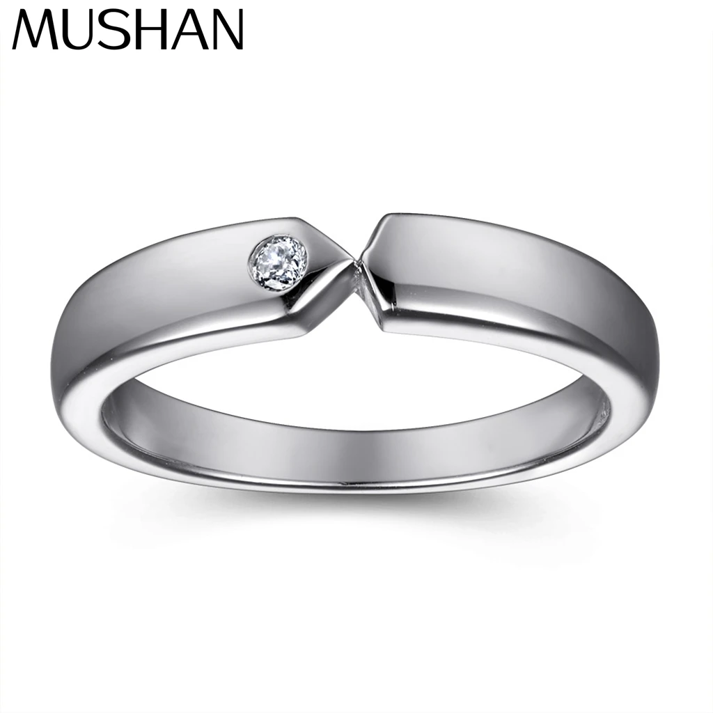 

MuShan Jewelry 925 Sterling Silver Rings Bands Wedding Ring 7A Cubic Zirconia Women Anniversary Rings Bands Women Gift