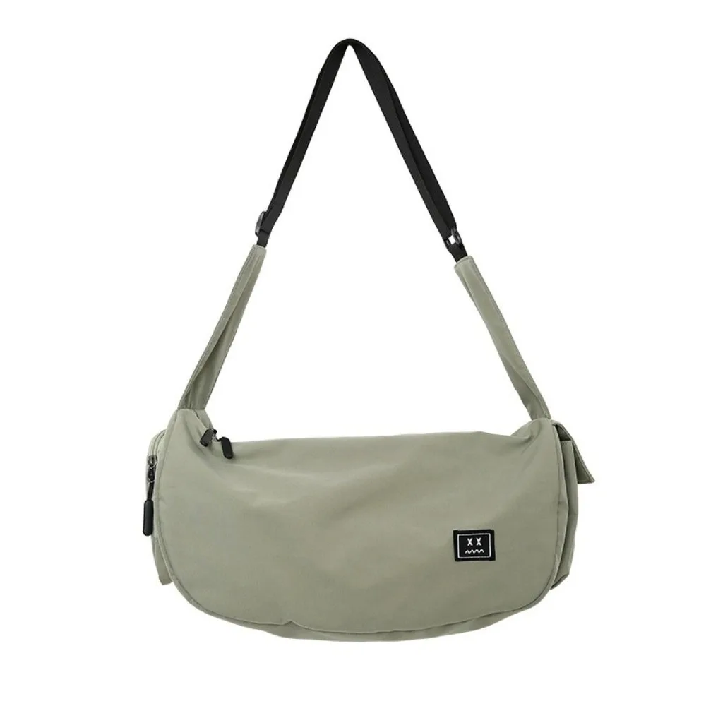 

Simple Large Capacity Nylon Shoulder Bag Solid Color Harajuku Canvas Dumpling Bag Korean Style Commute Sports Crossbody Bag Men