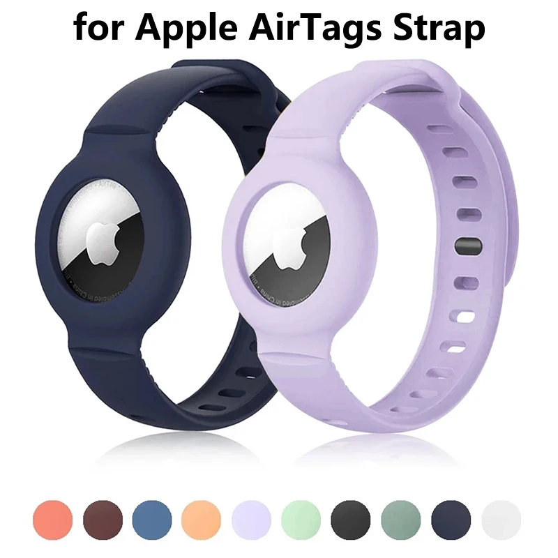 Cover for Apple AirTag Soft Silicone Strap Air Tag Anti-lost Bracelet Protective Case Shell children Tracker Locator Watch Band