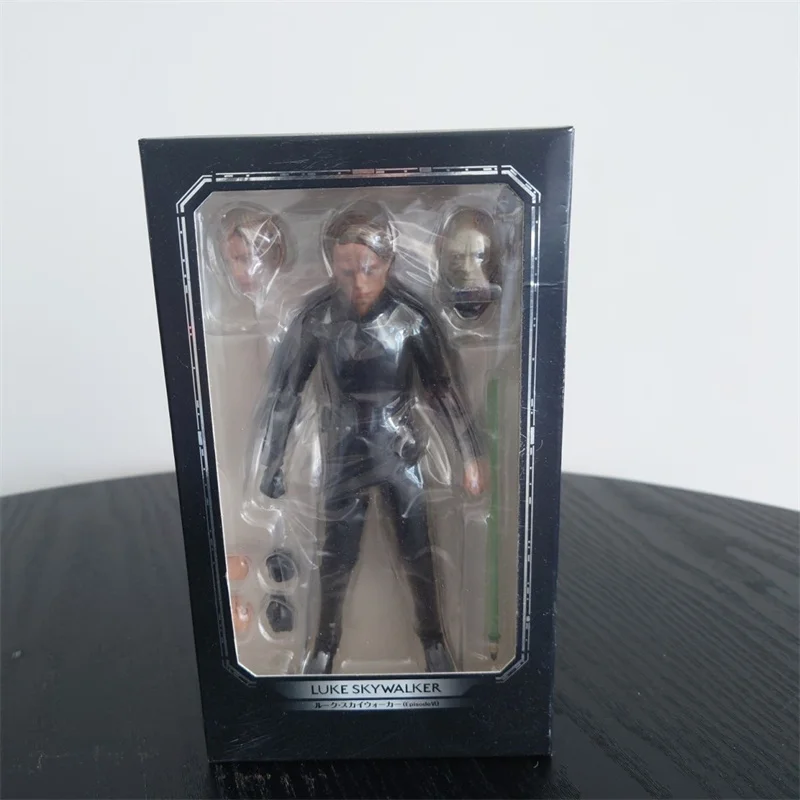 Figura de acción de la serie Star Wars Shf Luke Skywalker, figura de anime del Caballero Jedi, Anakin negro, figura móvil, modelo coleccionable, juguetes, regalos
