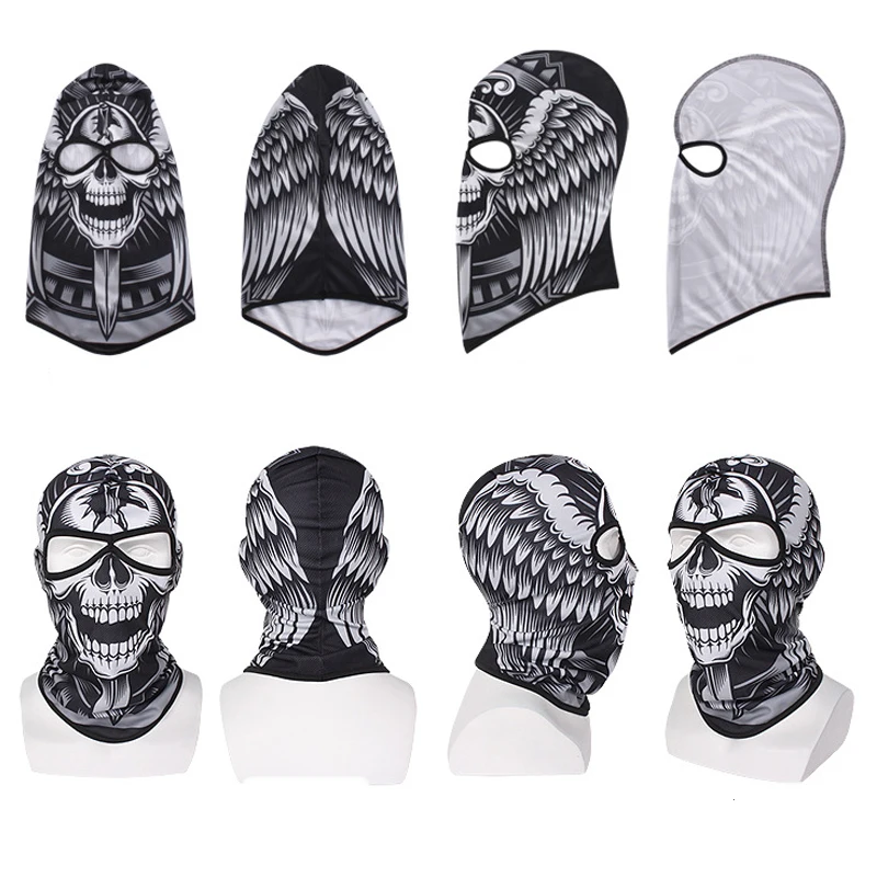 Masque de ski coupe-vent Skull Bandana pour hommes et femmes, cagoule de sport, écharpe d\'équitation, couverture complète du visage, pêche,