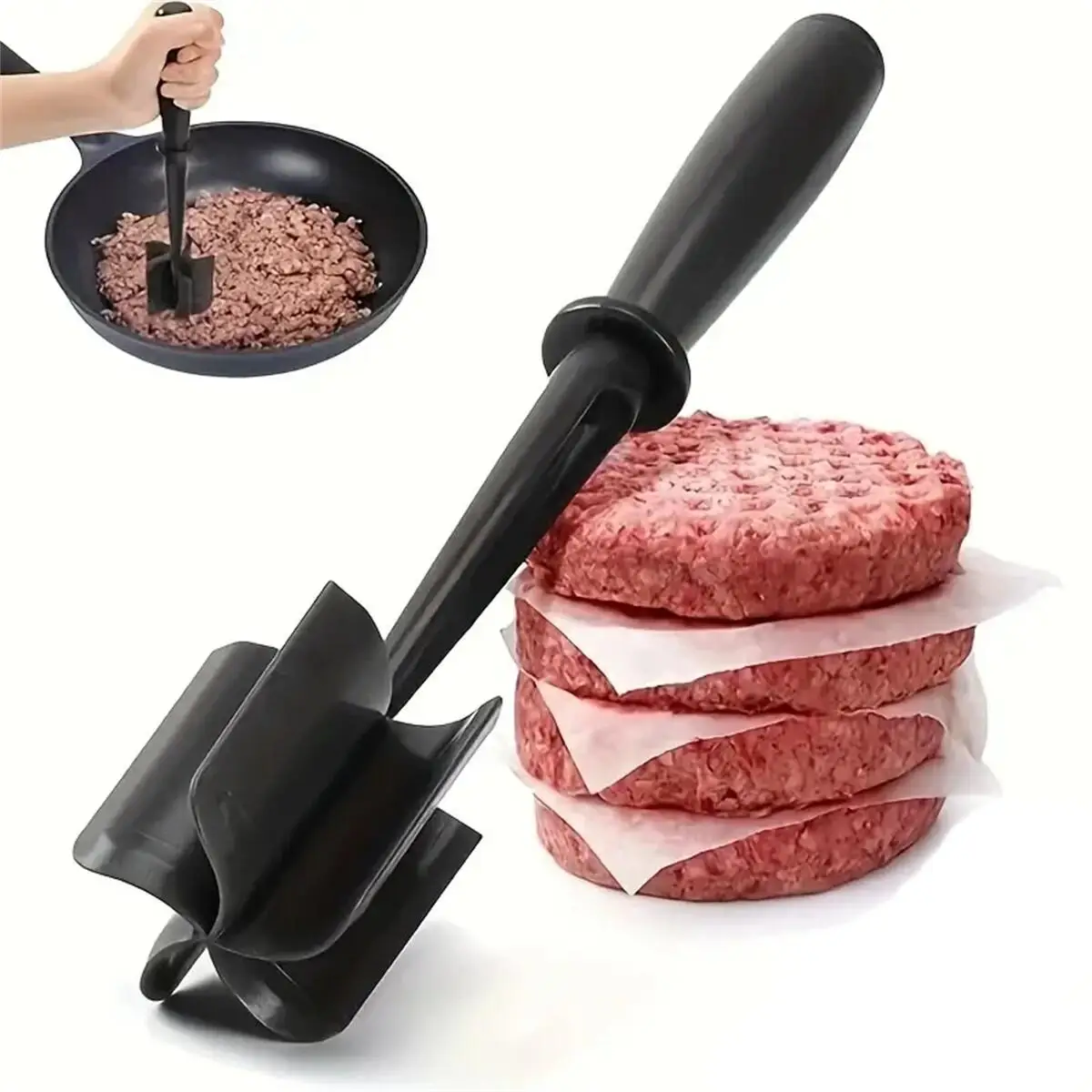 Picadora de carne, trituradora de carne, resistente al calor, adecuada para triturar carne de hamburguesa, 1 ud.