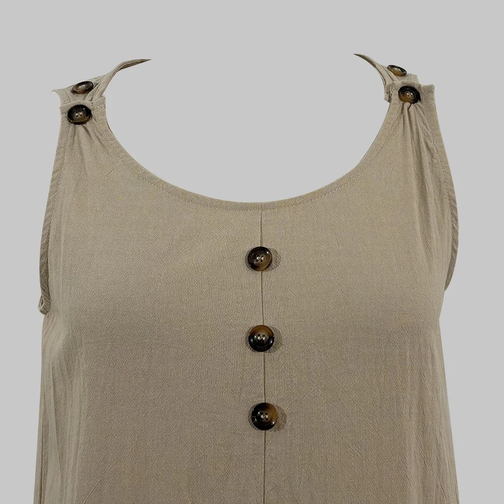 فساتين حريمي 2025 صيف فرنسي أنيق موضة عادي بساطتها تناسب بلا أكمام رقبة سكوب فساتين حفلات صغيرة للنساء