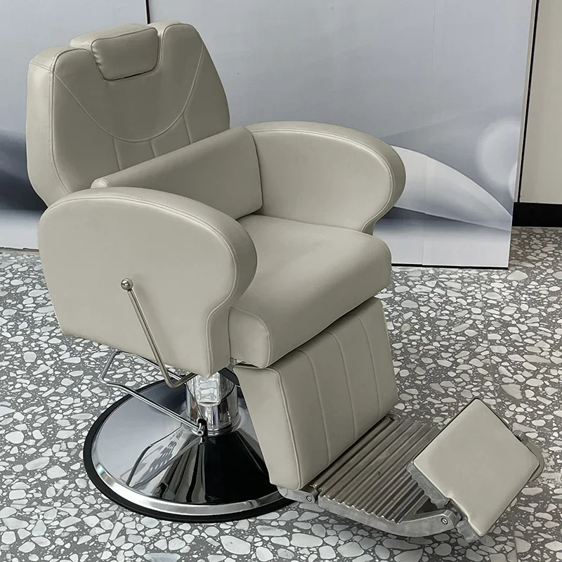 Classic Folding Barber Chair Stainless Steel Multifunctional Premium Barber Chair Trendy Comfy Silla Beauty Salon Furniture