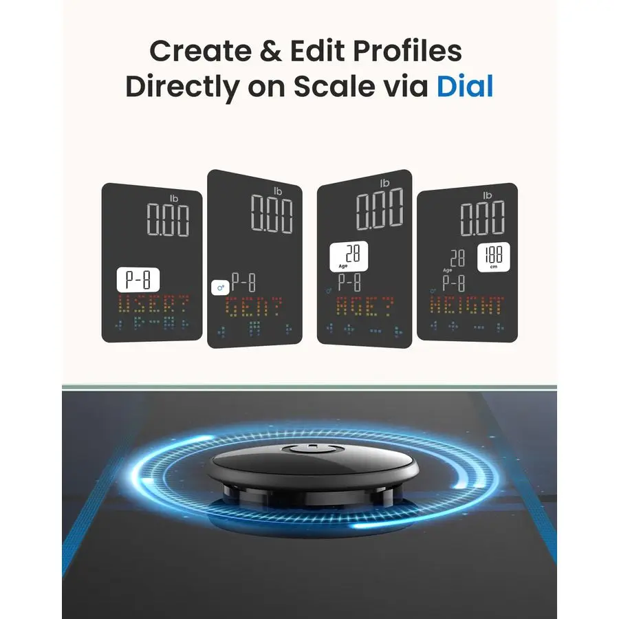 Smart Scale for Body Weight, Body Fat Scale for BMI, Body Fat, Muscle Mass, High Accurate Bathroom Scale with Large VA Dispaly,