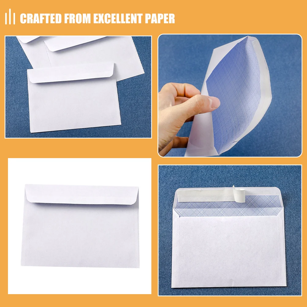 100 قطعة نمط الأمن الأبيض المغلفات التجارية الذاتي ختم حماية الخصوصية وثائق المكتب الحجم القانوني البريدية #3