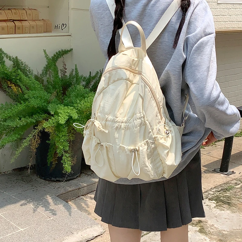 Borsa da viaggio sportiva casual in nylon leggero Bapa da donna artistica giapponese Dstring per studenti