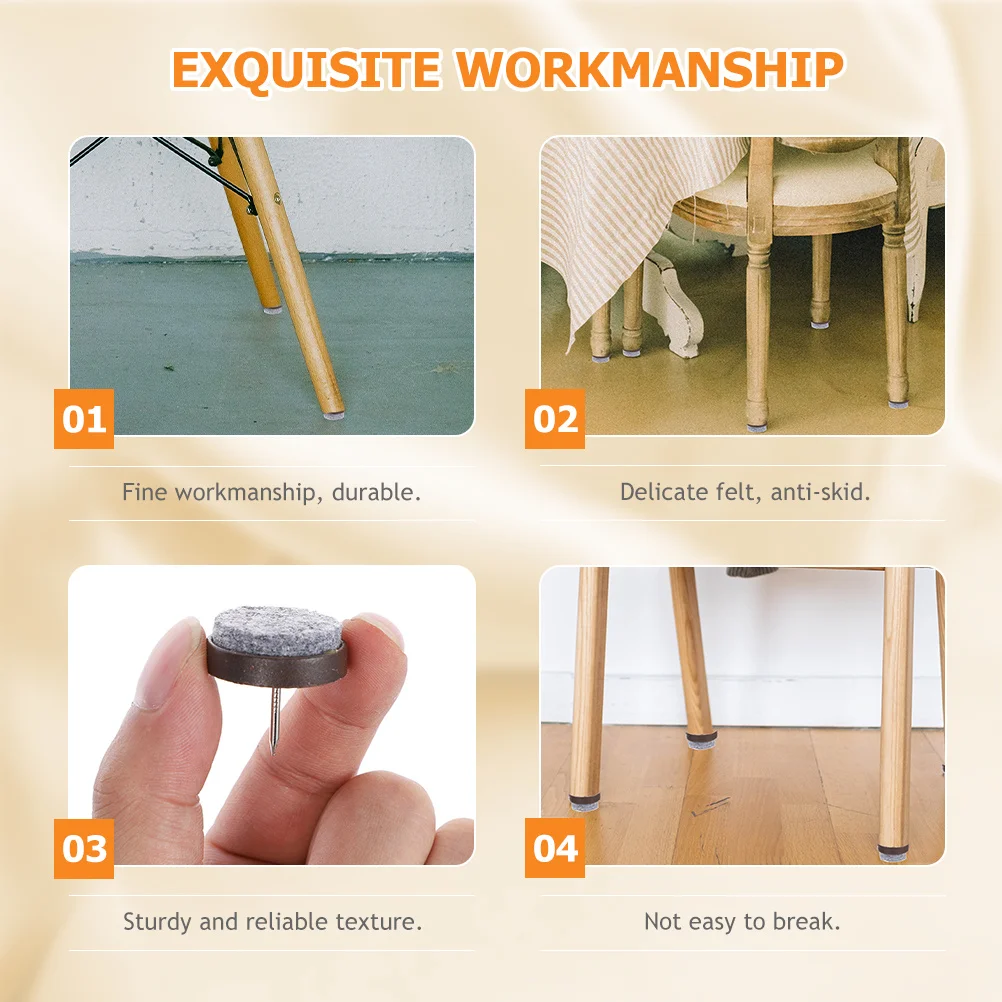 

50pcs Felt Pads For Furniture Legs Anti-Slip Floor Protectors Hardwood Chair Glides Durable Noise Absorbing Vibration Reduction