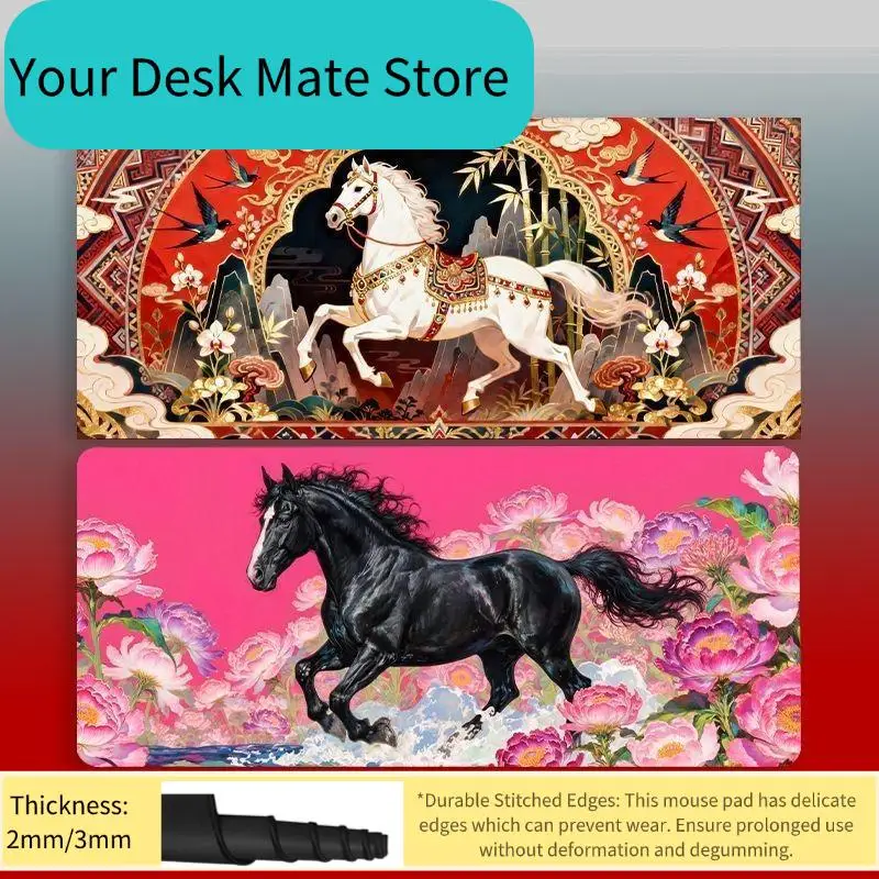 

2026 New Horse-themed Mouse Pad, Galloping Horse Keyboard Pad, Student Dormitory/Office Anti-slip Extra Large Mouse Pad