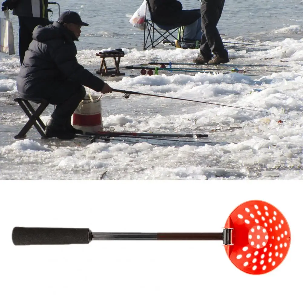 Ice Scoop Skimmer Anti-Slip Cold-Resistant Foldable Winter Ice Fishing Skimmer with Handle for Outdoor