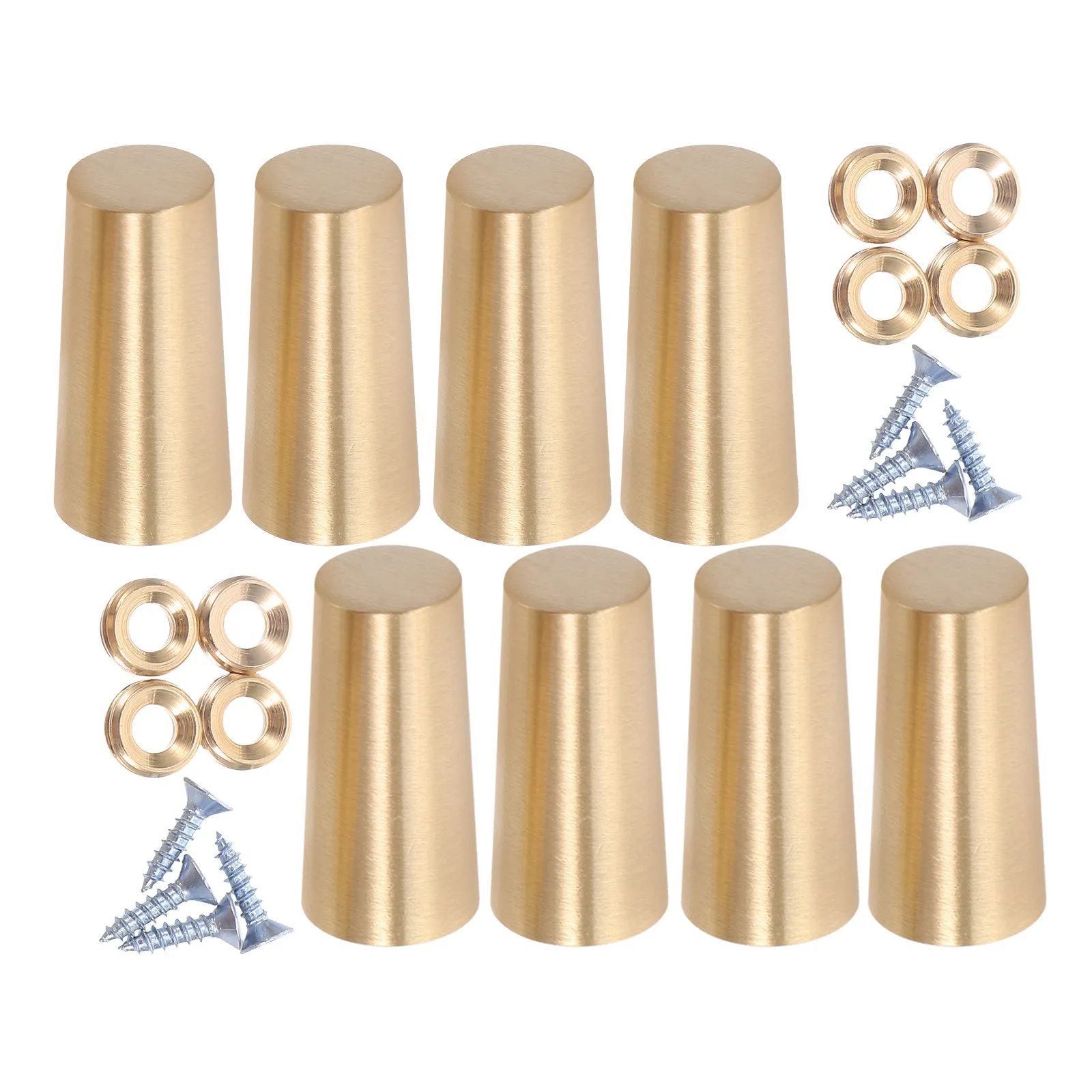 

8Pcs Solid Brass Furniture Feet for Wood Trays Cutting Boards Display Riser Jewelry Chests Conical Design Stable Support