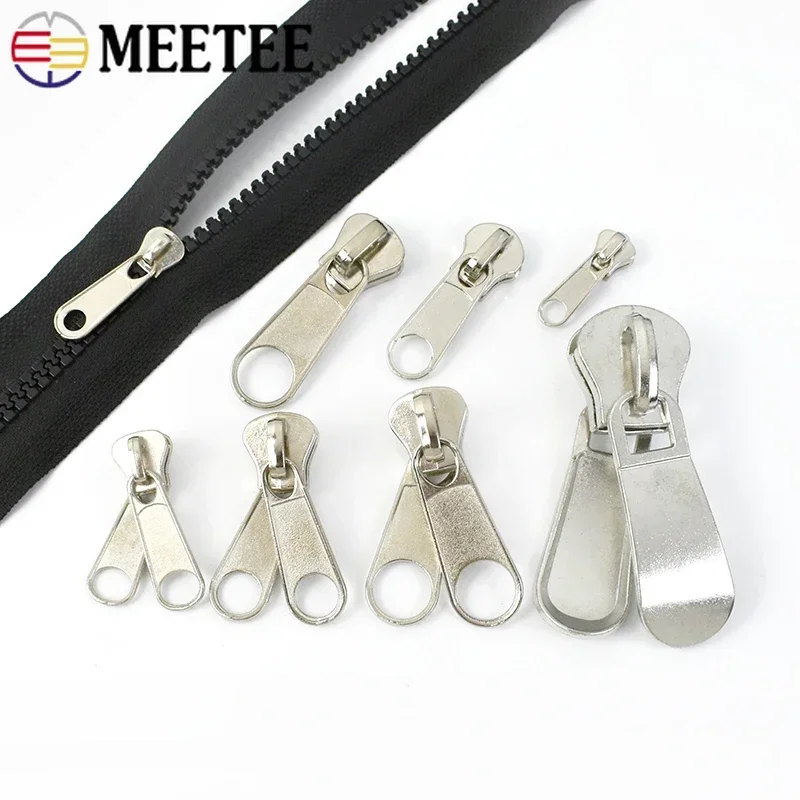 10Pcs 3# 5# 8# 10# 20# Zipper Slider for Nylon Resin Zips Double Zippers Puller Head Bag Luggage Zip Pull Sewing Accessories