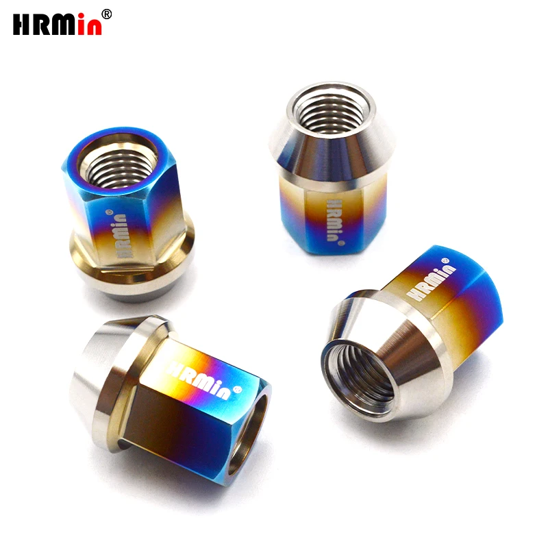 HRMin Gr5 titanium nut screws cap cone seat wheel lug rim M12x1.5x27mm Factory 10.9 grade for Toyota Honda Mazda Mistubishi etc