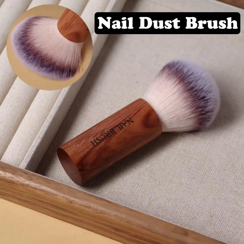 Brosse professionnelle pour Nail Art, Style rétro, manche rond en bois, nettoyage de la poussière, brosse de maquillage, accessoires de manucure, équipement, 1 pièce