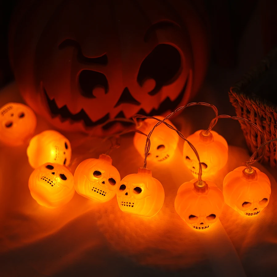 Halloween Pompoen Lantaarn String LED Kleine Kleurrijke Lantaarn Tuinbar Spookhuis Winkelcentrum Binnenplaats Decoratieve Lamp
