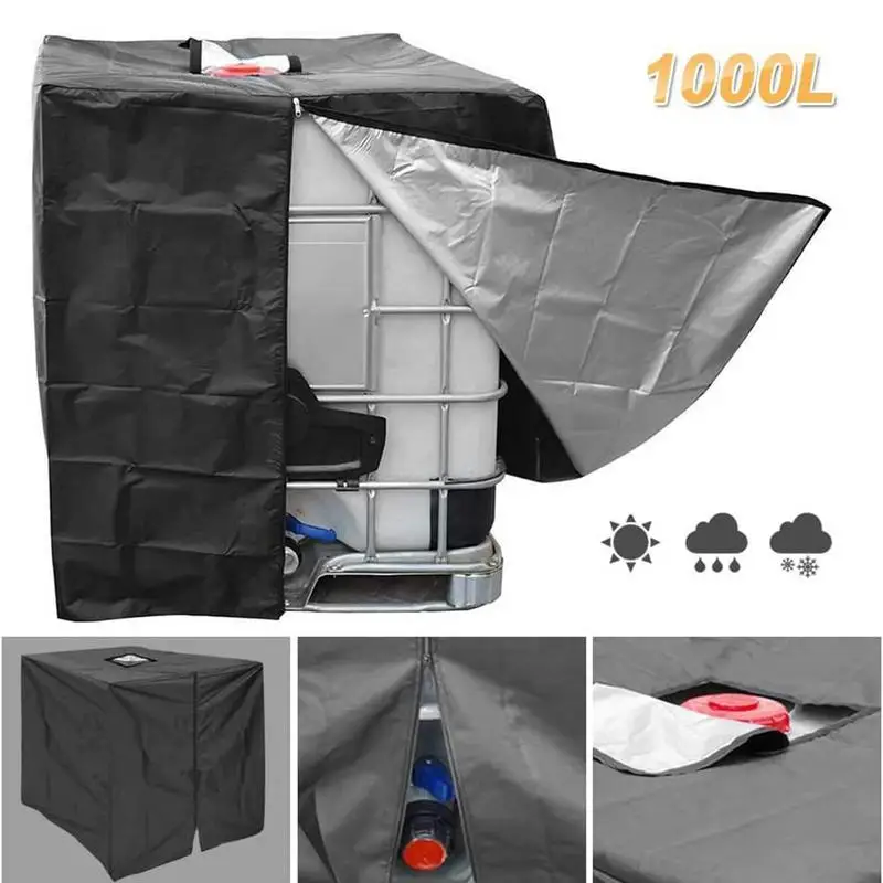 1000L IBC Water Tank Covers 420D Waterproof Dust Cover Outdoor Rainwater Tank UV Protection Cover Dustproof IBC Rain Tank Covers