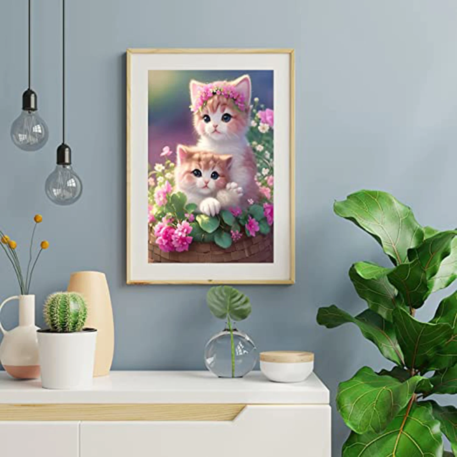 LZAIQIZG 5D Diamond Painting Flower Cat Full Square/Round Diamond Cross Stitch Kit Embroidery Picture  Home Decoration