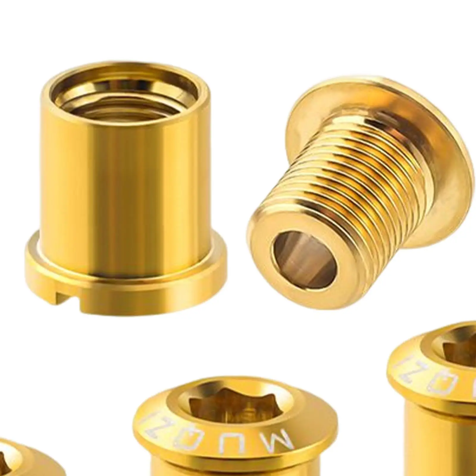 4x Bike Chainring Bolts Titanium Alloy Triple Screws for Crank Road