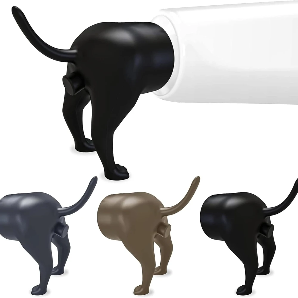 3pcs Pooping Dog Butt Toothpaste Topper Funny Pooping Dog Butt Toothpaste Topper Toothpaste Squeezers Dispenser Homo Bathroom