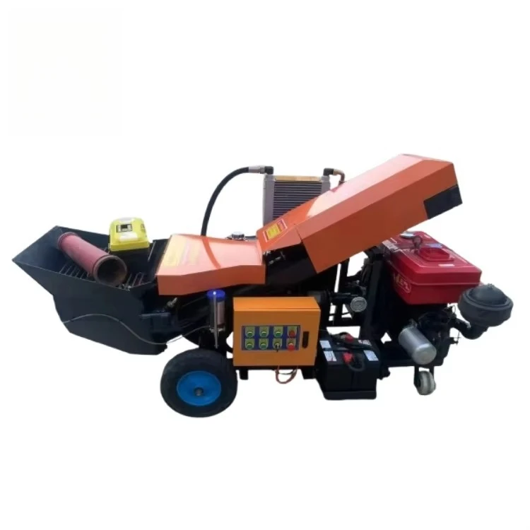Diesel Secondary Construction Pump Inclined Type Concrete Grouting Pump for Column Beam Mortar Conveying