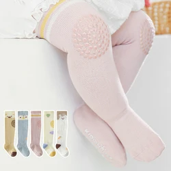 Boys And Girls Cute Cartoon Pattern Breathable Mesh Socks Baby Crawling Socks Summer Boneless Combed Cotton Over-The-Knee Socks