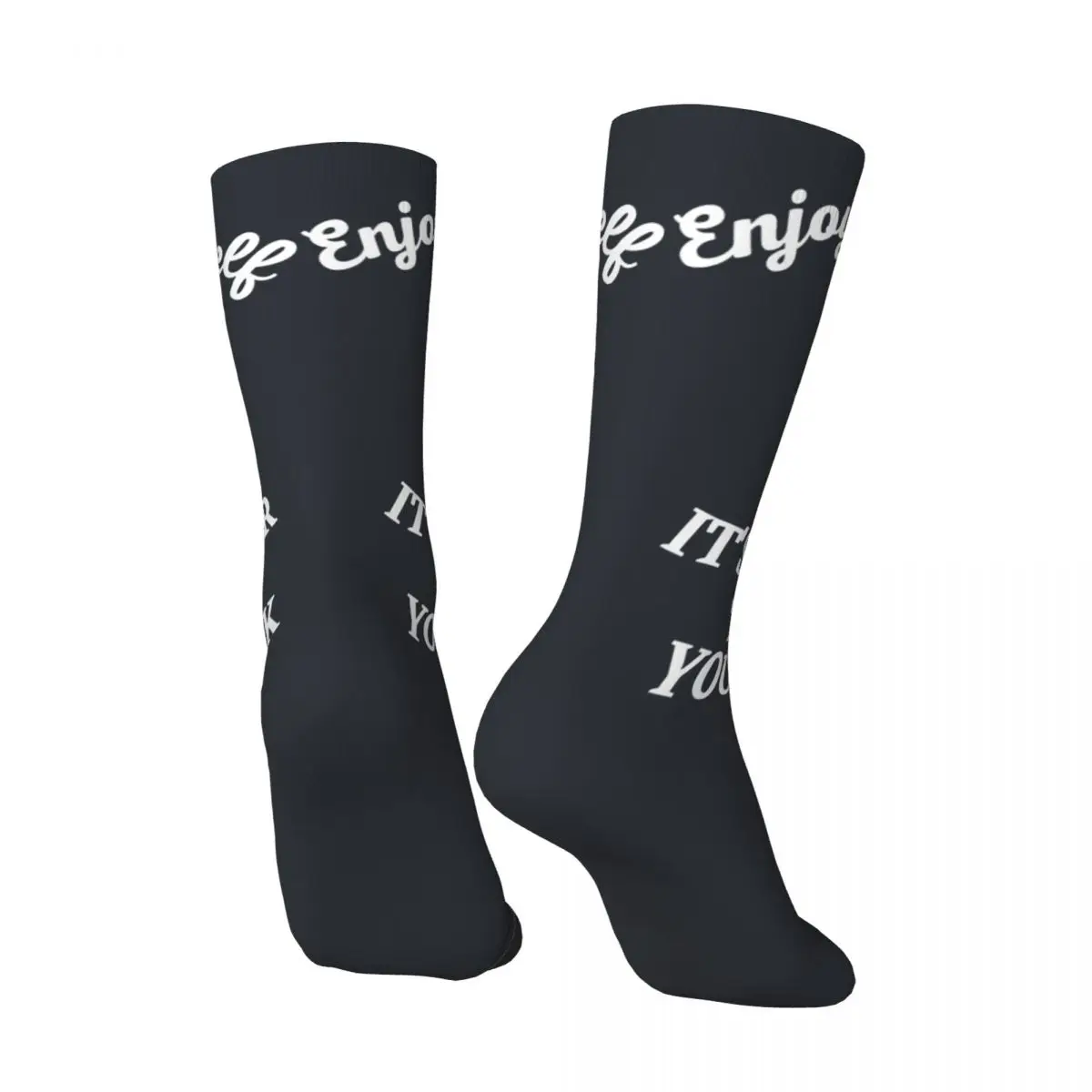 Retro ENJOY YOURSELF It's Later Than You Think Men's compression Socks Unisex Tate McRae Harajuku Seamless Novelty Crew Sock