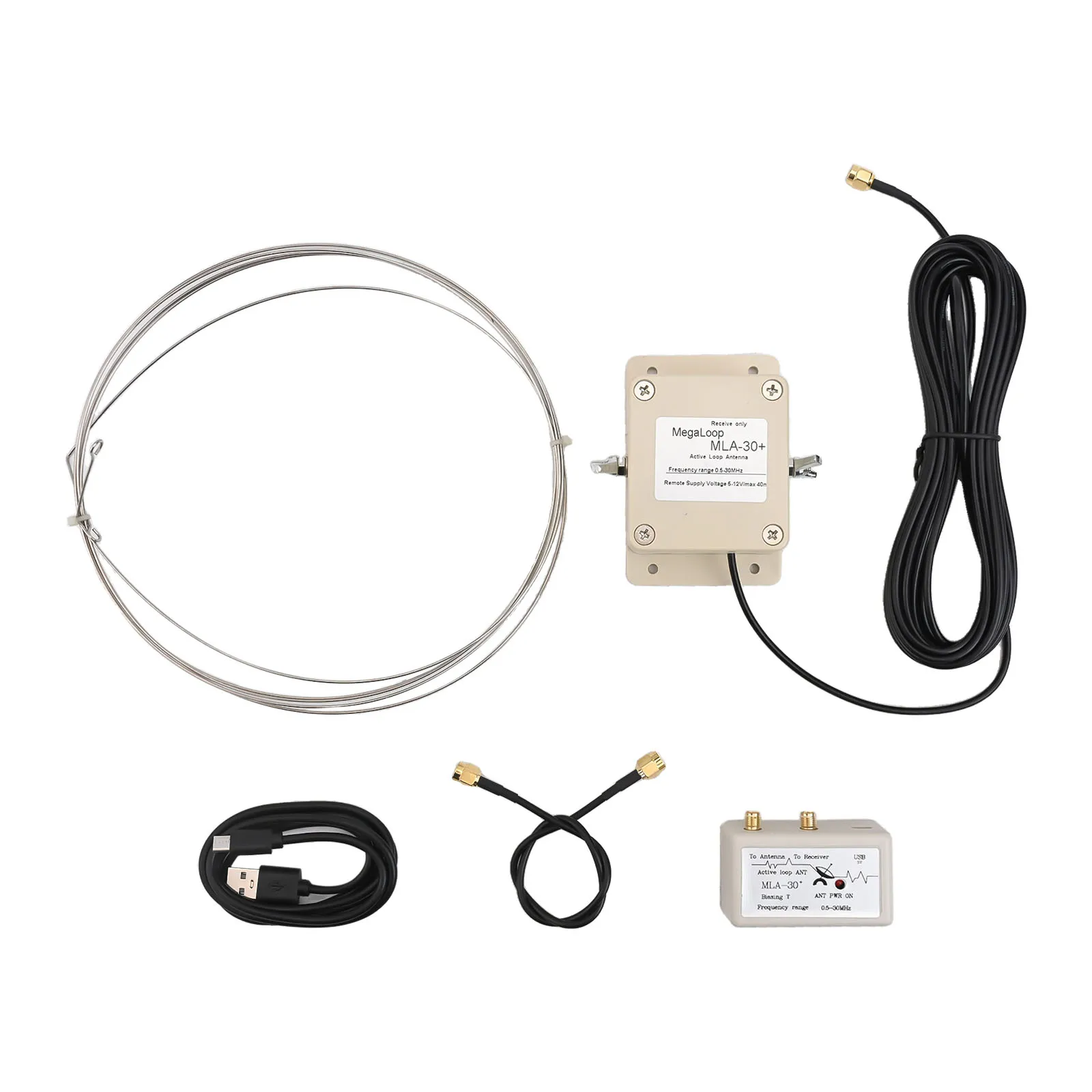 

Shortwave Radio MLA-30+ Loop Antenna Balconies Locations Roofs Rooftops 0.5MHz-30MHz Directional Rainproof Shell