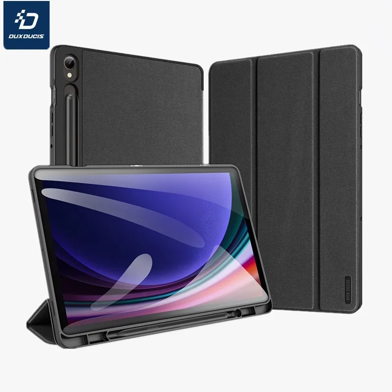 

For Samsung Galaxy Tab S9 Case 11.0'' Premium Magnetic Skin Trifold Auto Pu Leather Fall Prevention Tablet Cover With Pen Slot