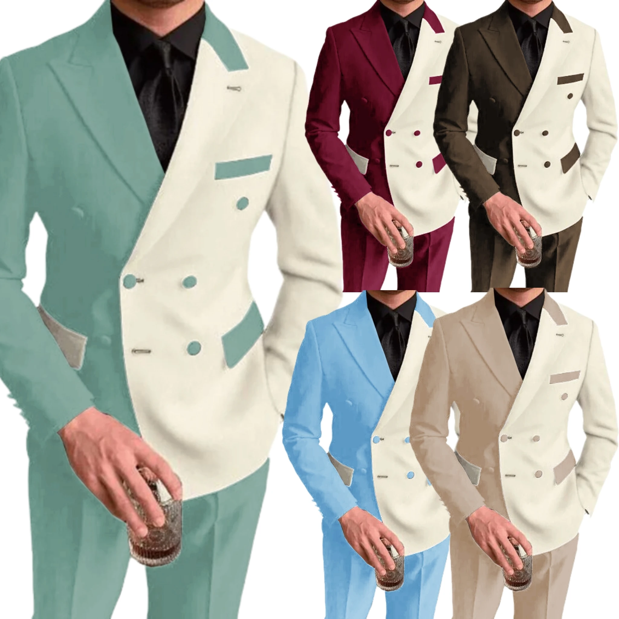 

formal jacket with peak lapel for celebrities Elegant party dresses double-breasted stage costume Evening Party Graduation