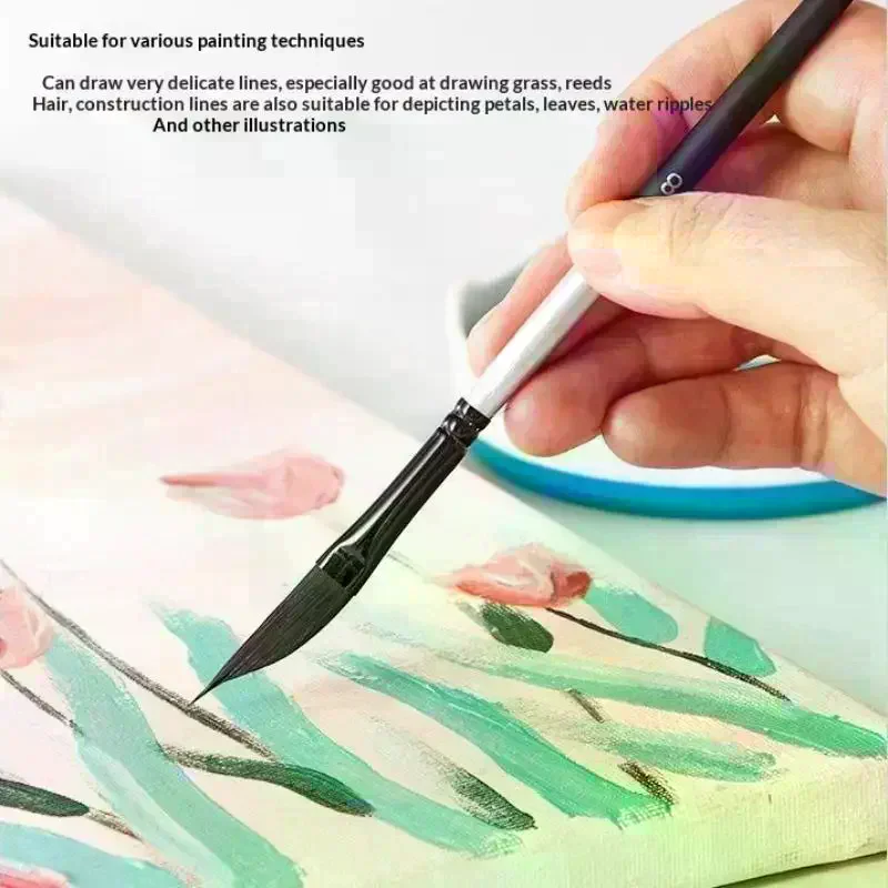 1/4pcs Hand Painted Art Drawing Brush Art Pull Wire Paint Brush Gouache Nylon Hair Knife Shaped Watercolor Pens Water Painting