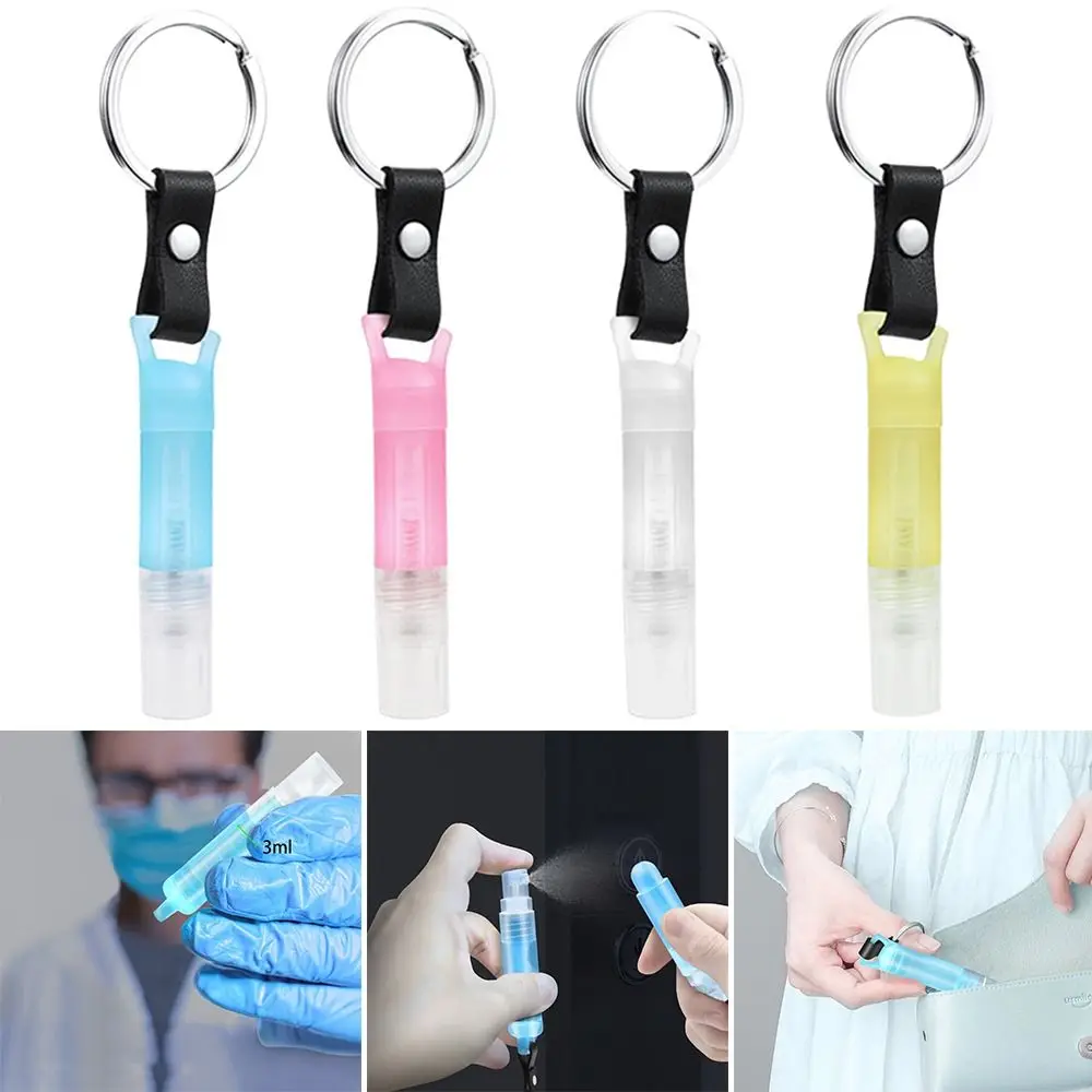 Reusable Plastic Keychain Accessories Press Elevator Button Perfume Bottle Empty Bottle Spray Sub Bottle Spray Tank