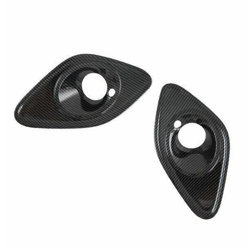 Car Light Hood Trim Fog Light Cover 2PCS ABS Plastic Carbon Fiber Existing Scratches Front Lamp Cover Trim None
