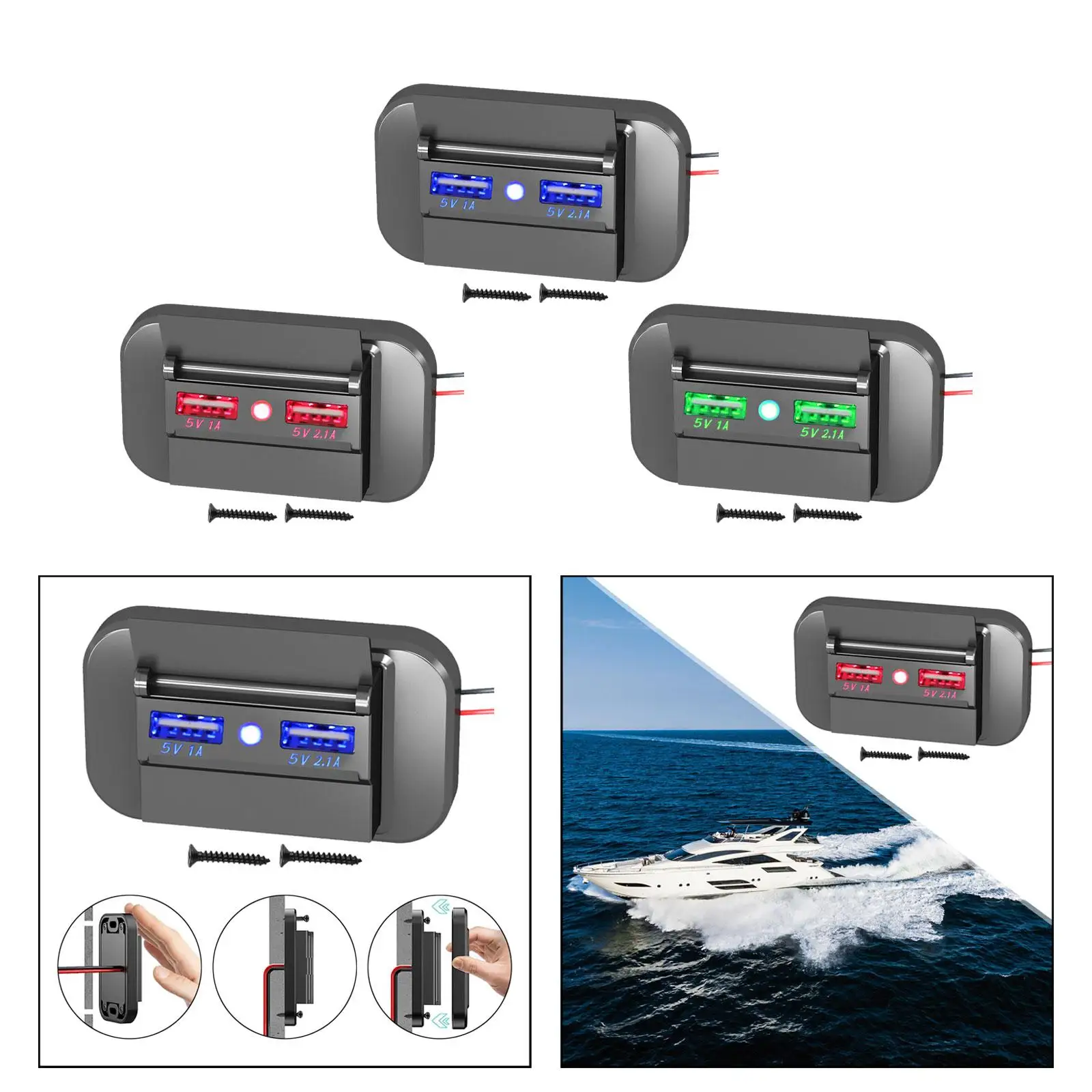 

USB Phone Charger Smart Protection RV USB Outlet Panel for Trucks