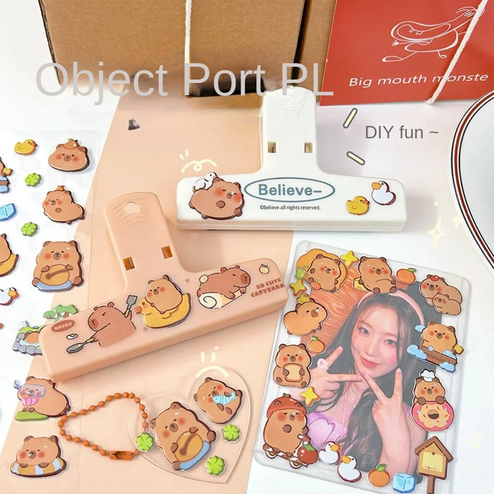 New PVC Capybara Bubble Stickers Lovely 3D Hand Accounting Stickers DIY Reusable Stationery Stickers