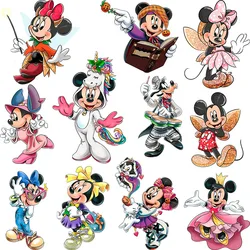 Mickey Minnie Mouse Tinkerbell Patches for Clothing Heat Transfer Patch Clothes Disney Stickers DIY T-Shirt Hoodies Accessory