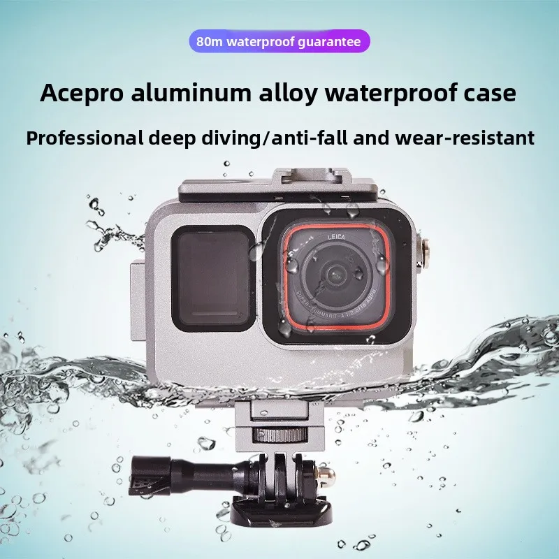 

Brand New Upgrade 80m Stone Insta360 Ace Pro Aluminum Alloy Waterproof Case Diving