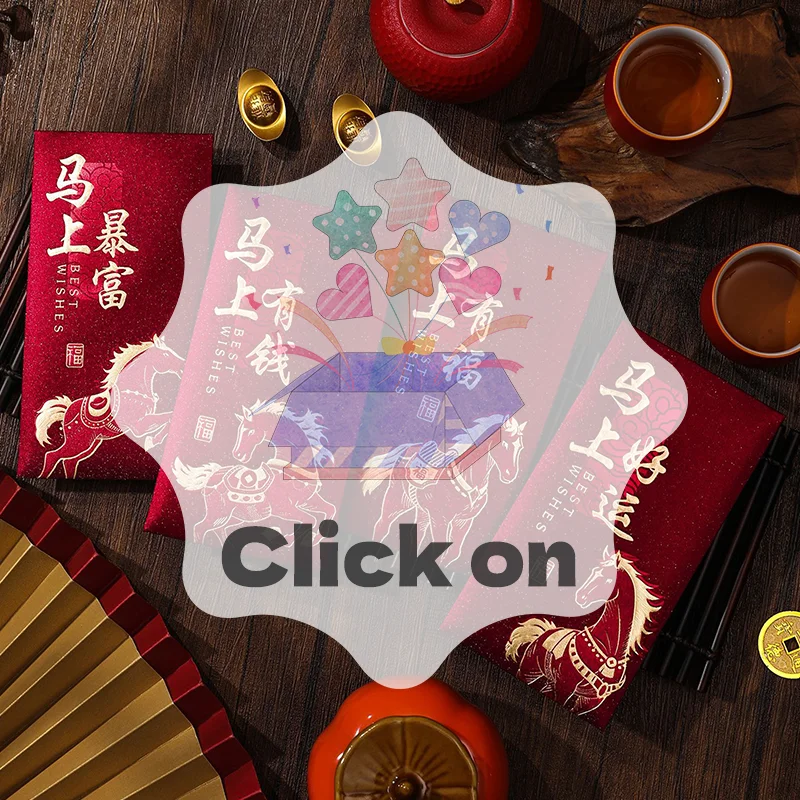 

6PCS 2026 Year Of The Horse Red Envelopes Chinese New Year Red Packet Lucky Money Bag Gift Envelopes Red Packet
