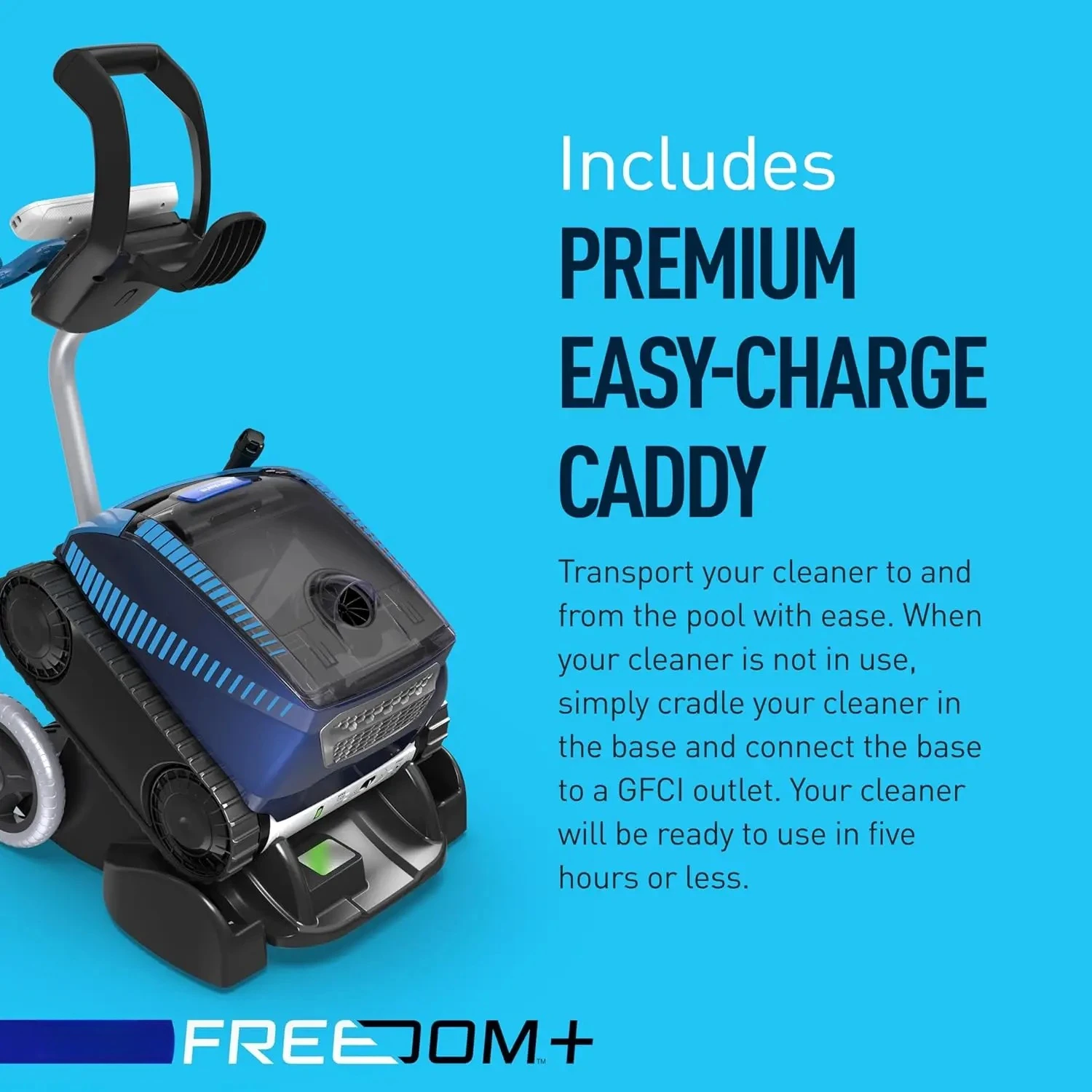New Freedom Plus Cordless Robotic Pool Cleaner Outdoor Charging Caddy Included & Remote Control (READY TO SHIP)