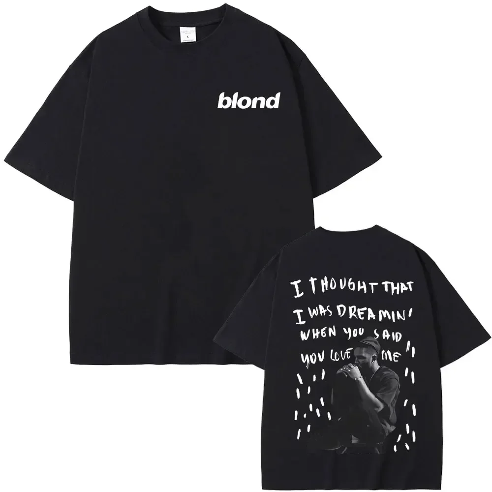 Streetwear Rapper Frank Double Sided Print T Shirt Rap Men's Blond Hip Hop Cotton  Tshirt Ocean Oversized Women Casual Pure